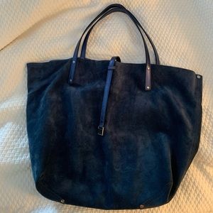 Tiffany & Co Blue Suede/Leather Reversible Tote